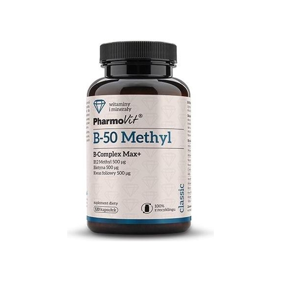 Pharmovit B-50 Methyl B-Complex Max+ 120 kapsułek cena 50,99zł