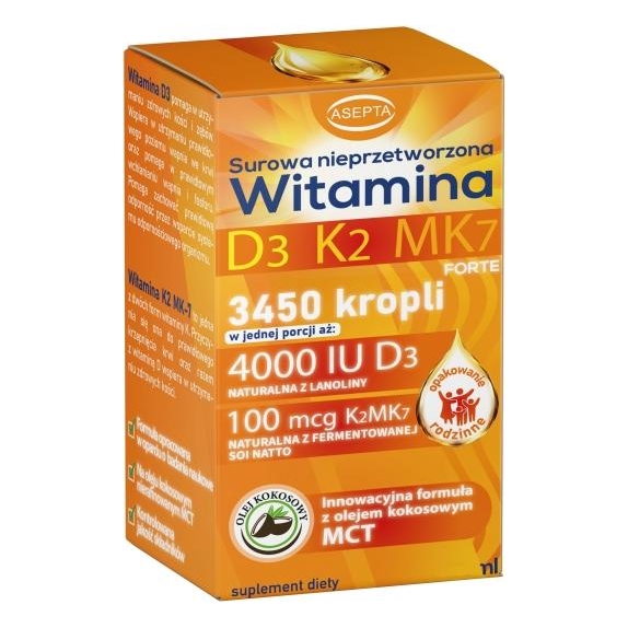 Witamina D3 + K2 MK7 (D3 4000 IU + K2 100 mcg) 30 ml  cena 45,90zł