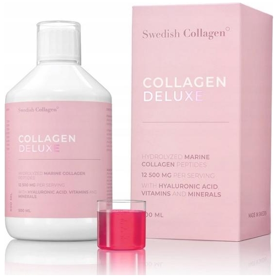 Swedish Collagen Deluxe najmocniejszy kolagen rybi 12500mg płyn 500ml cena 125,90zł