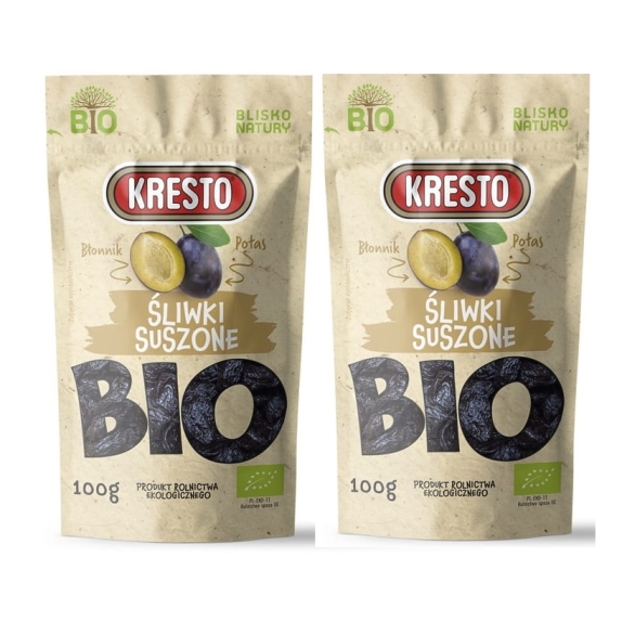 KRESTO Śliwki suszone 2 x 100 g BIO DUOPACK cena 10,99zł