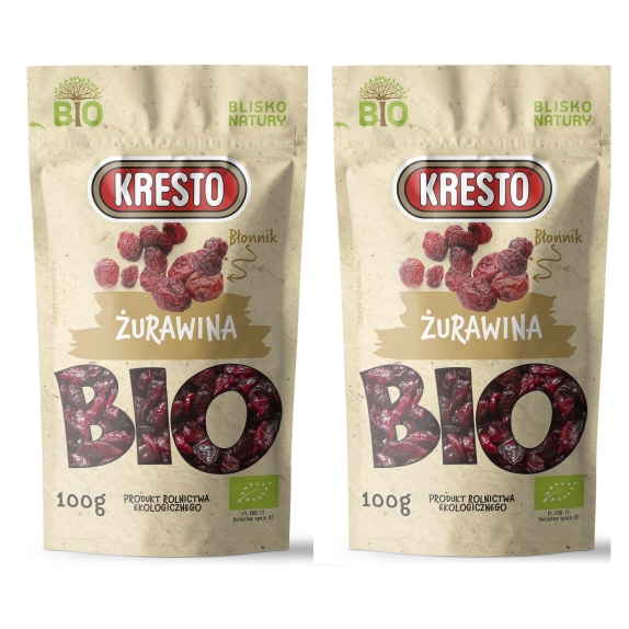 KRESTO Żurawina suszona słodzona 2 x 100 g BIO DUOPACK cena 10,99zł