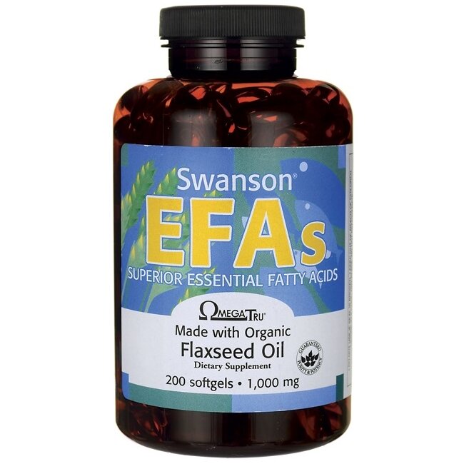 Swanson Flaxseed Oil Omega 3-6-9 1000 mg 200 kapsułek cena 49,90zł