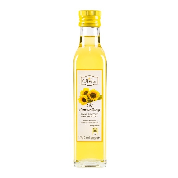 Olej słonecznikowy zimnotłoczony 250 ml Olvita cena €2,31