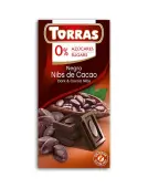 Czekolada gorzka z ziarnami kakao bez dodatku cukru 75g Torras