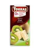 Czekolada biała z kiwi bez dodatku cukru 75g Torras 