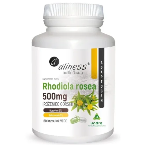 Aliness rhodiola Rosea - Różeniec Górski 500 mg 60 kapsułek