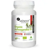 Aliness Ashwagandha Organic 5% 200mg 100kapsułek