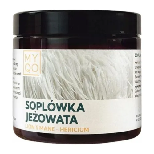 MYQO Soplówka Jeżowata Lion's Mane Hericium Ekstrakt 500 mg 90 kapsułek
