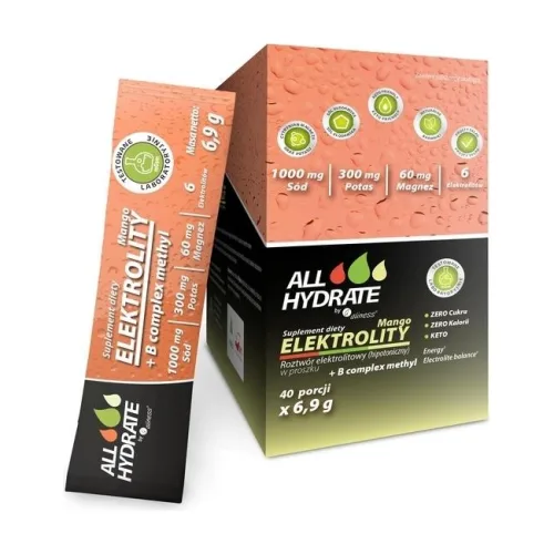 Aliness ALLHydrate Elektrolity STICK Mango + B Complex 40 saszetek