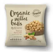 Chrupki jaglane z orzeszkami ziemnymi bezglutenowe BIO 12 x 75g Biopont