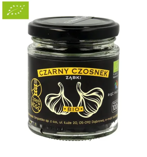 Czarny czosnek ząbki BIO 100 g Pięć Przemian