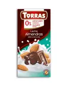 Czekolada mleczna z migdałami bez cukru, bezglutenowa 75g Torras