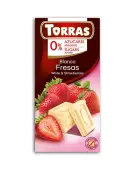 Czekolada biała truskawkowa bez cukru bezglutenowa 75g Torras 