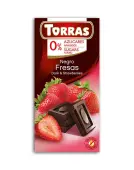 Czekolada gorzka z truskawkami bez dodatku cukru 75g Torras