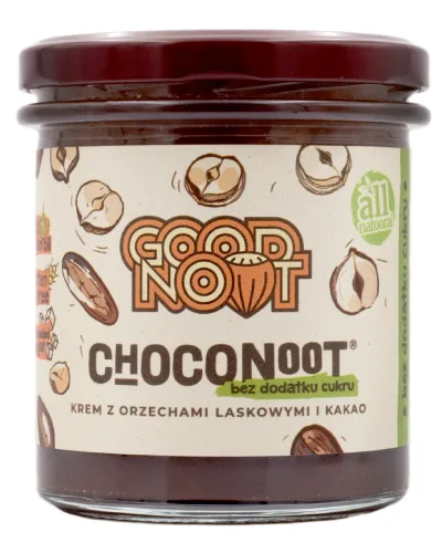 Krem z orzechów laskowych i kakao bez dodatków cukru 330g Good Noot