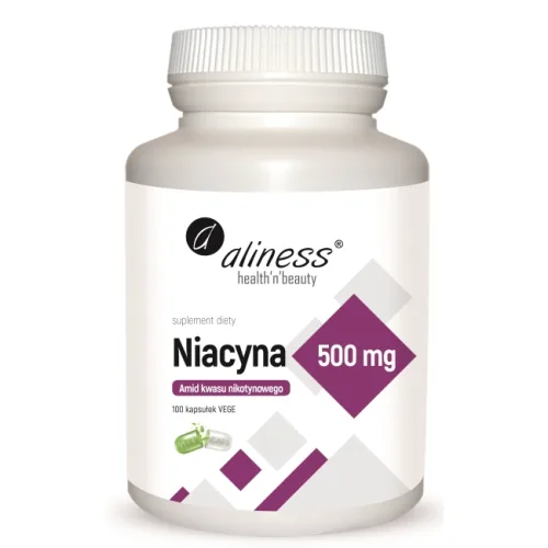 Aliness niacyna 500 mg amid kwasu nikotynowego 100 kapsułek