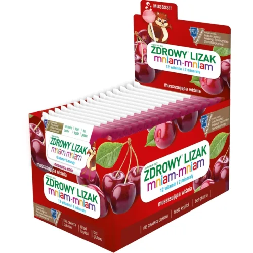 Zdrowy lizak mniam-mniam musująca wiśnia 40 sztuk Starpharma