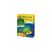Moller's Omega-3 Rybki 36 żelowych rybek o smaku pomarańczowo-cytrynowym 1 opakowanie