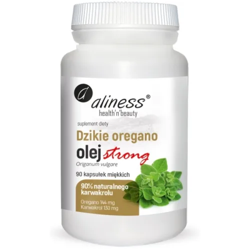 Aliness dzikie oregano olejek STRONG 100% karwakrol 90 kapsułek
