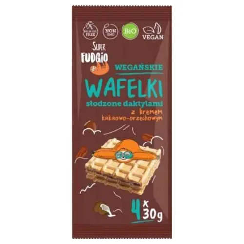Wafelki z kremem słodzonym daktylem 120 g BIO Super Fudgio