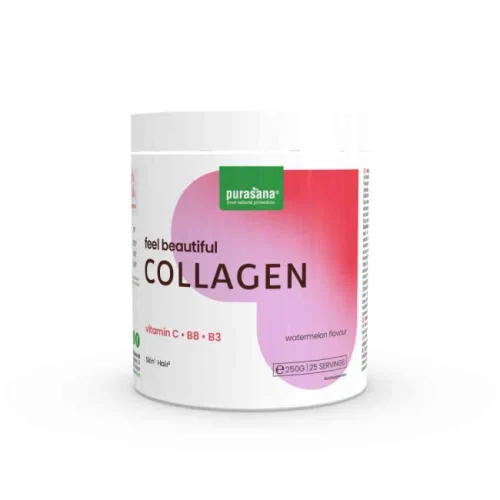 Kolagen o smaku arbuzowym Feel Beautiful 250 g Purasana