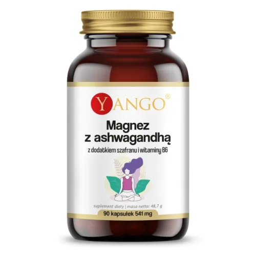 Yango Magnez z ashwagandhą z dodatkiem szafranu i witaminy B6 90 kapsułek