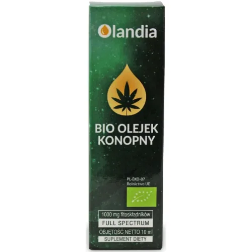Olejek Konopny 10% (1000mg fitoskładników) BIO 10 ml Olandia
