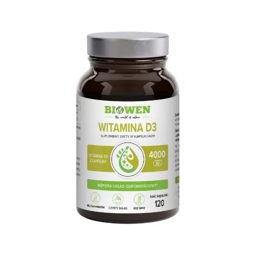 Biowen Witamina D3 4000 z lanoliny 120 kapsułek