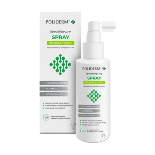 Poliderm Spray na zmiany skórne dla psa i kota 100ml