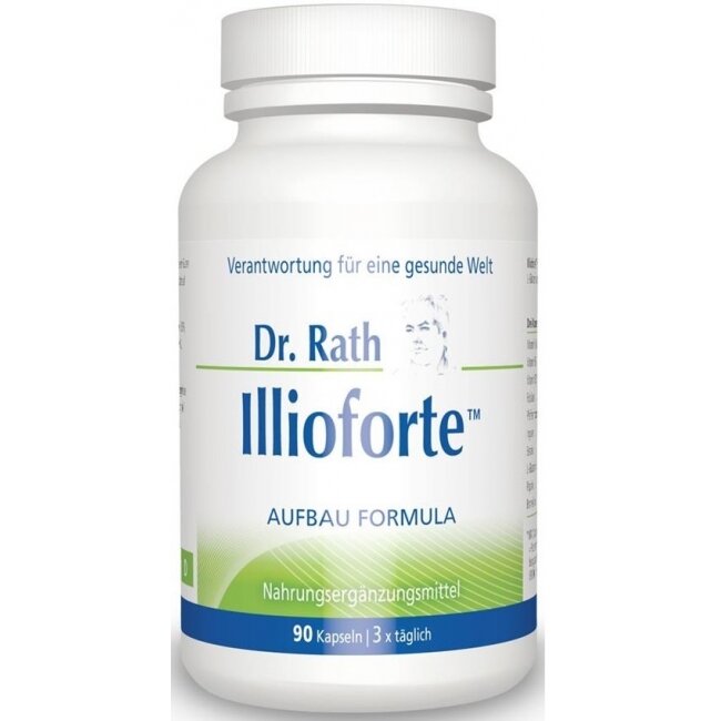Комплекс для пищеварения Dr. Rath Illioforte, папаин, бромелаин и L-глутамин, 90 капсул