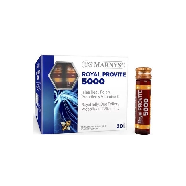Маточное молочко Marnys Royal Provite 5000, с пыльцой и прополисом, питьевые флаконы