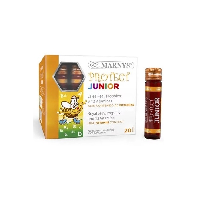 Маточное молочко Marnys Protect Junior, с прополисом и 12 витаминами, для детей, 20 флаконов по 10 мл