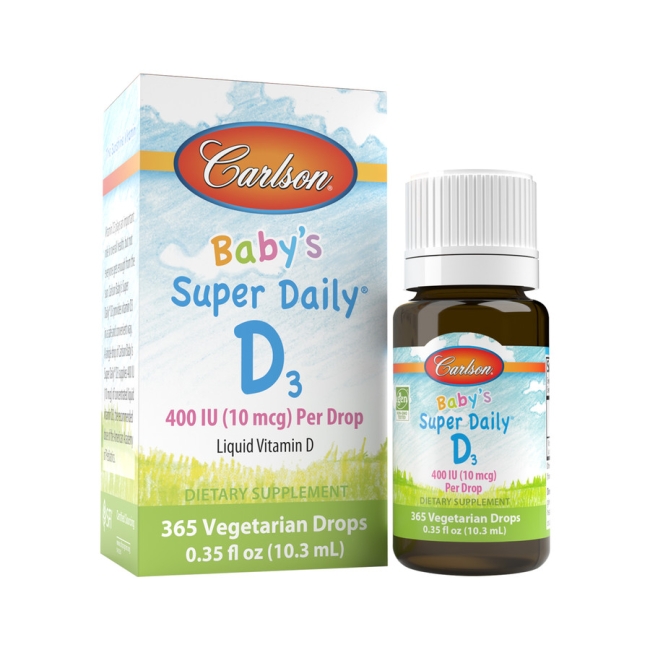 Витамин D3 для детей Carlson Labs Baby's Super Daily D3, капли, 400 IU