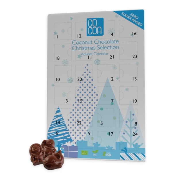 Адвент-календарь Cocoa, кокосовый шоколад без добавления сахара, BIO, 180 г
