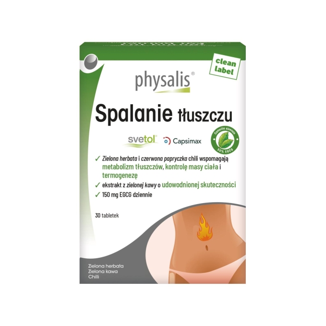 Комплекс для контроля веса Physalis Fat Burner, зелёный кофе и зелёный чай, 30 таблеток