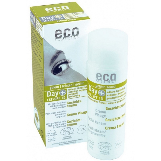 Дневной крем для лица Eco Cosmetics Day Plus с гранатом и облепихой, SPF 15, 50 мл